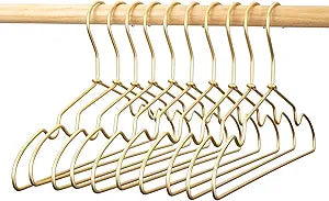 12.6 Matte Gold Metal Kids Baby Hangers, 60Pack, Non Slip Suit for Coated Wire Children Clothes Hangers Closet Storage, Retail Display,Space Saving for Toddler Coats Infant Hangers