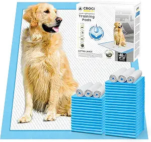 CROCI Dog Pee Pads Extra Large 30x36in, Puppy Pads XL with Adhesive Tabs, XL Pee Pads for Large Dogs, Super Absorbent Up to 8 Cups, Leak-Proof & Quick-Dry, Disposable (40 Counts)