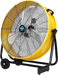 Tornado 24" Metal Drum Fan - High Velocity, 7700 CFM, 3-Speed, Heavy Duty for Industrial & Commercial Use, 1/3 HP Motor, 8 FT Cord, ETL Listed