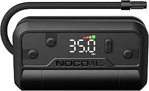 NOCO Air AL5: Cordless Tire Inflator  Portable Rechargeable Air Compressor with USB-C  17 LPM Inflates 040 PSI in 7 Minutes  Digital Gauge + Auto-Shutoff  For Tires up to 31-Inches