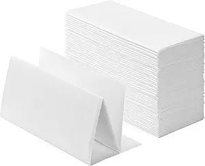 200-Pack Linen-Feel White Napkins, 16"x16" Dinner Napkins for Restaurant, Party, Kitchen Or Event, Bookfolded Guest Towel for Bathroom, Guestroom Or Vanity.