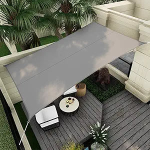 Sun Shade Sail Canopy, 16' x 20' Rectangle 95% UV Block Shade Cover for Outdoor, Backyard Patio, Lawn, Garden, Sandbox Carpor Light Gray