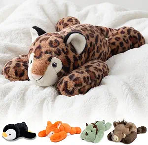 Niuniu Daddy Leopard Weighted Stuffed Animals for Kids & Adults, 25" | 5lb Large Weighted Plushies Pillow for Sleeping and Calming, Cute Lying Toy Huggable Gift for Everyday Comfort