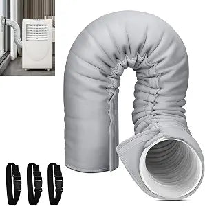 Portable AC Hose Insulation Sleeve, Portable Air Conditioners Insulated Hose Cover Wrap, Fit 5" & 5.9" Diameter Exhaust Hose, Easy Installation with 3*Adjustable Buckle Straps, Light Gray