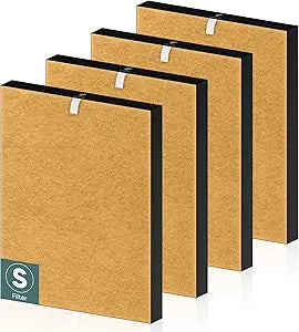 4 Pack C545 Pet Care Replacement Filter S for Winix C545 Air Purifier, High Efficiency Winix Filter S Only, Part Number 1712-0096-00 and 2522-0058-00, Ideal for Home Office Livingroom Bedroom Kitchen