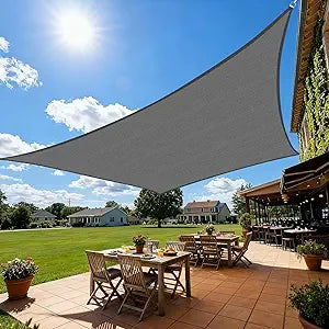 Artpuch Sun Shade Sail, 12'X20' Dark Grey Rectangle Curved Edged Sun Shade, Commercial Grade 185GSM HDPE UV Permeable Outdoor Shade Cloth for Deck, Backyard, Patio (Custom Sizes Made)