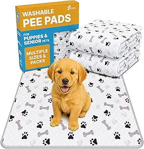 GREEN LIFESTYLE Washable Pee Pads for Dogs - Waterproof Reusable Puppy Pads with Anti-Slip Backing, Pet Training Pad for Puppy Playpen, Crate, Whelping Box, Potty Training (4, 34x36)