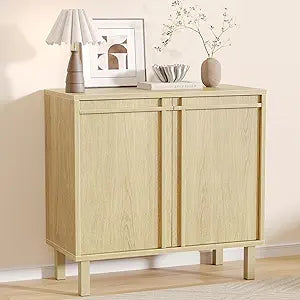 30 inch Sideboard Buffet Cabinet, Modern Credenza with 2 Doors & Adjustable Shelf, Small Coffee Bar Storage for Kitchen, Entryway