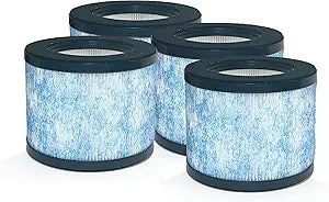 Nispira 3-in-1 True HEPA Filter Replacement Compatible with Miko 2.0 Air Purifier C102 ibuki 2.0 MA-01CW, MA-18, Okaysou AirMic4S, 4 Pack