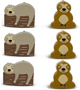 Sloth Bag Clips, 6 Woodland Sloth Chip Clip Set, Tight Food Saver, Snack Bag Sealer, Chip Clips Bag Clips Food Clips, Air Tight, Cute Sloth Party Supplies, Fun Sloth Stuff, Bag Clips for Food Storage