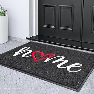 KILOCOCO Door Mat Outdoor Doormat Welcome Mat Funny Home Mats Non-Slip Front Door Mat for Entrance Indoor Door Mats for Garage Patio 31"x47", Black