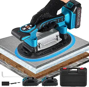 Tile Vibration Tool 250mm Suction Cup 882lbs/400kg Adsorption Handheld Tile Installation Leveling Machine Tile Vibrator Tool for Tiling Leveling Laying Max.28000r/Min 9 Speeds