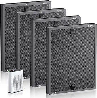 HAP602 Replacement Filter Compatible With ECOSELF HAP602 & HAP602WF Air Filter, 3-Stage High-Efficiency Air Filter with Activated Carbon for Home Office, 4 Pack