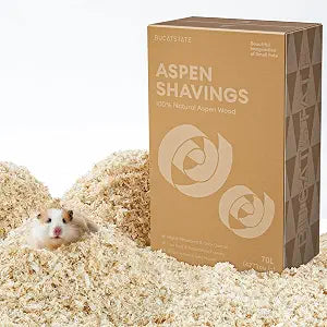 Bucatstate 70L Aspen Bedding, Ultra-Fine Shavings for Small Animals | 100% natural <5mm shavings for hamsters, guinea pigs & snakes. 4X expansion, low-dust, odor control. Ideal for burrowing.