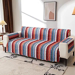 EVENHUG Boho Sofa Cover for 3 Cushion Couch Sofa Slipcover Washable 3 seat Couch Cover Furniture Protector Cover with Elastic Straps for Pets Kids Dog Cat (Sofa)