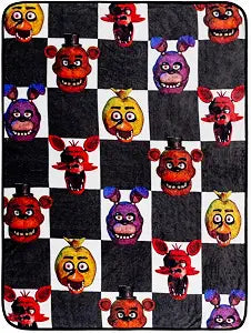 Silver Buffalo Five Nights At Freddy's Checkerboard Fleece Throw Blanket for Sofa, Bed | 45 x 60 Inches
