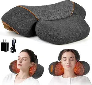 3- in -1 Rechargeable Neck Massage Pillow - Neck Massager, Relieves Deep Tissue Pain in The Neck, Has Massage Heating and Traction Functions, Camel Hump Corrector