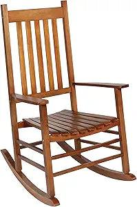 Woodlawn&Home Mission Style Rocking Chair, Natural Hardwood 100040,