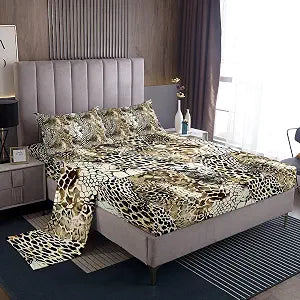 Feelyou Snake Print Bed Sheets Set King Size 4Pcs Soft