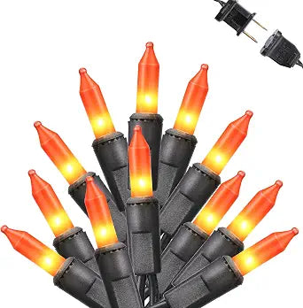 Toodour Orange Halloween Lights, 12.5ft 50 Count Incandescent String Lights