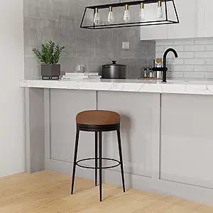 Hillsdale Aubrie Metal Counter Height Swivel Stool, Matte Black