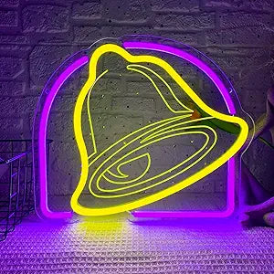 Taco Neon Signs for Wall Decor,Dimmable Bell Neon Light for Mexican Restaurant Decor,USB Powered for Kitchen Coffee Bar Coffee Shop Business Birthday Christmas Gifts(13.3 * 11.4in)