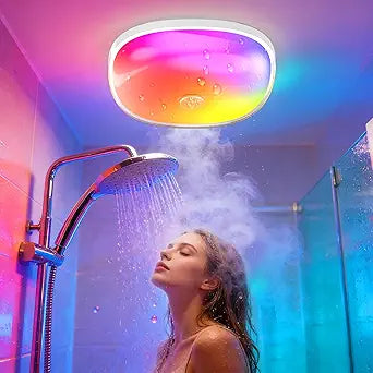 IP65 Waterproof Rechargeable Shower Light - 6 300LM Bright, Multicolor