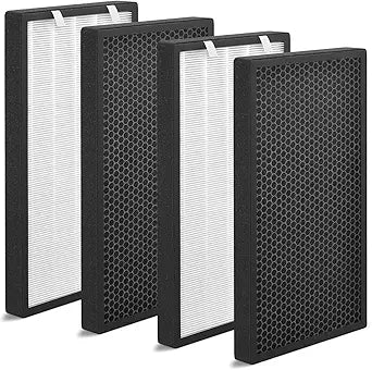 4 Pcs HSP003 Replacement Filter Compatible with Hathaspace Air Puri-Fier Filters, 2 in 1 Premium HSP003 Filter for Cleaning the Air in Large Rooms, Making It More Efficient