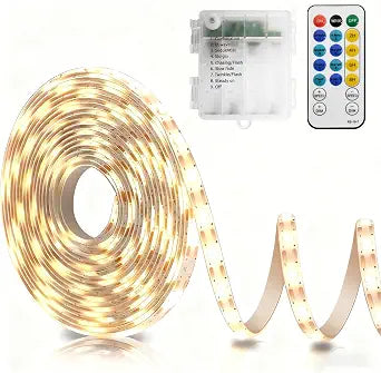 echosari Strip Lights Battery Operated 16.5Ft with Timer for Cupboard