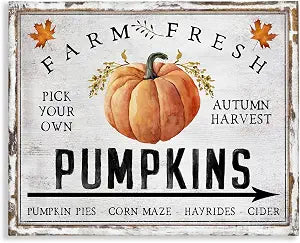Stupell Industries Farm Fresh Pumpkin Floral, 16 x 20 Inch Canvas Wall Art