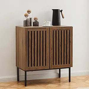 Mericonia Grille Buffet Cabinet with Storage, Sideboards 2 Doors with Metal Base and Adjustable Shelf for Kitchen, Coffee Bar, Dining Room, Entryway, Hallway,Living Room