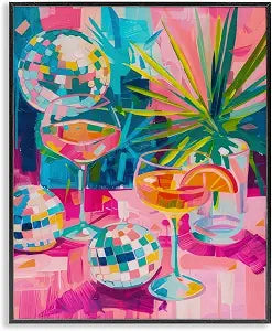 Dazzling Disco Cocktail Glam, 11 x 14 Inch Framed Gicle Print
