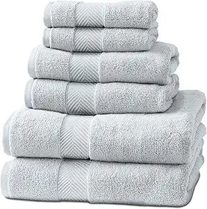 Viscose from Bamboo Bath Towels Set of 6 - Extra Plush 700 GSM Quick Dry Cotton Blend for Luxury Bathroom Comfort - Super Soft, Large, Absorbent - Mist