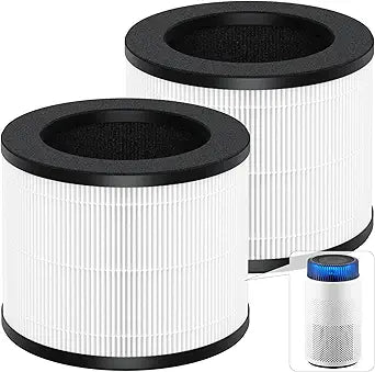 2 Pack Airmega 100 Filter Replacement Compatible with Coway Airmega 100 Air Purifier, 3-in-1 True HEPA and Deodorization Filter