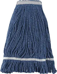 Winco Yarn Mop Head, 24-Ounce, 4 Ply Loop End, Blue, Tan