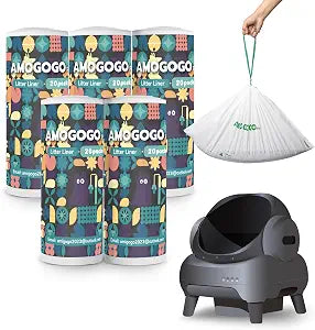 120 Pack Litter Bags Compatible with Neakasa M1 & wozhio & Open-X Open-Top Self-Cleaning Cat Litter Box, Replaced Waste Bags, Litter Box Liner, 27" x 13"