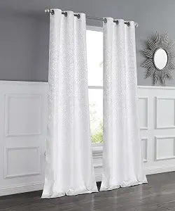 Dainty Home Curtains Linen Textured Room Darkening Heavy Curtains 84 inches Long Half Privacy Window Drapes for Living Room Bedroom Dining 2 Panels Set 76" x 96"