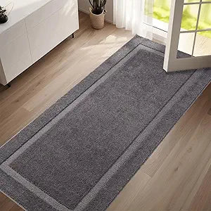 Oiilores Washable Runner Rug, Dirt Trapper Door Mat Indoor Entrance with Non-Slip Rubber Backing, Super Absorbent Entryway Rug, Inside Front Entry Rugs, Dirt Trapper Doormat, (31.5" x 70", Grey)