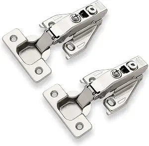 DecoBasics (2 PCS) Full Overlay Soft Close Cabinet Hinges for Kitchen Cabinets - 105 Face Frame Concealed Cabinet Door Hinge -3 Way Adjustability -Clip on Plate & Matching Screw 4 Easy Installation