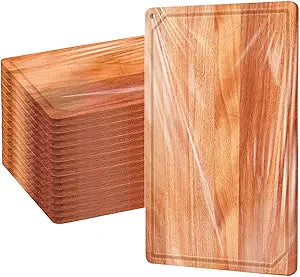 Eaasty 12 Set Extra Large Plain Cutting Board Bulk Heavy Duty Wood Cutting Boards Set with Juice Groove for Kitchen Wedding Housewarming Crafts Gifts, Pre Oiled (11" x 17",Walnut)