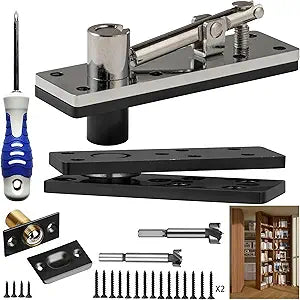 Hidden Door Hinge 360 Swinging Thickened Solid Steel - 600lbs Pivot Hinges for Murphy Door Kit Bookcase, Secret Bookshelf Door & Concealed Heavy Doors