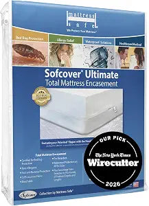 Mattress Safe Sofcover Ultimate Mattress Encasement- Queen, Fits 60x80 and 9-15"(D), Waterproof, Hypoallergenic, Certified Bed Bug Protection, Breathable, Protective Barrier from Stains