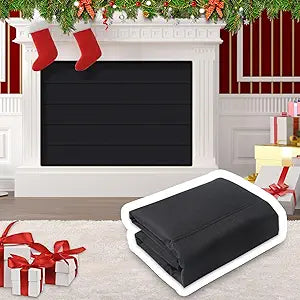 Oxford Cloth Magnetic Fireplace Cover - 39" x 32", Blocks Airflow, Draft Cover for Fireplace Doors