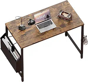 Pamray 32 Inch Computer Desk for Small Spaces with Storage Bag, Home Office Work Desk with Headphone Hook, Small Office Desk Study Writing Table