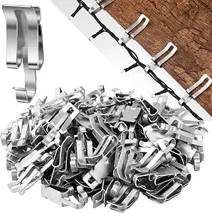 Tandefio 150 Pcs Christmas Light Clips Metal Gutter Clip for Hanging Light