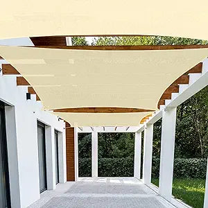 Patio Paradise 24' x 24' Sun Shade Sail Rectangle Canopy Patio Cover Sunlight Block Awning Heavy Duty Commercial Grade for Backyard Lawn Garden Outdoor Activities, Beige