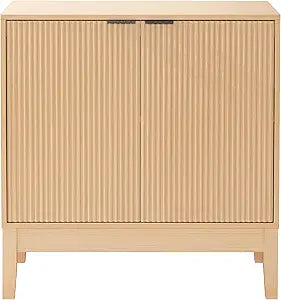 Best Choice Products 2-Door Modern Storage Cabinet, Buffet, Sideboard, Media Cabinet, Cupboard, Entryway Accent Table, Bookcase w/Reeded Panels and Adjustable Shelves  Natural