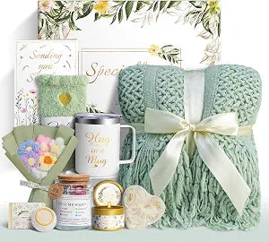 11 PCS Birthday Gifts for Women, Get Well Soon Gifts Baskets for Women Self Care Gifts, Spa Care Package After Surgery Thinking of You Sympathy Gift,Gift for Sick Friends Mom w/Blanket