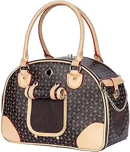 Adriene's Choice Luxury Pet Carrier, Puppy Small Dog Carrier, Cat Carrier Bag, Waterproof Premium PU Leather Carrying Handbag for Outdoor Travel Walking Hiking Shopping