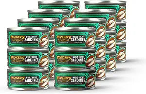 Evanger's Catch of The Day Whole Uncut Sardines Dinner for Cats  24 Count, 5 oz Each  Hand-Packed Whole Sardines with Softened Bones  Grain & Gluten Free Wet Cat Food